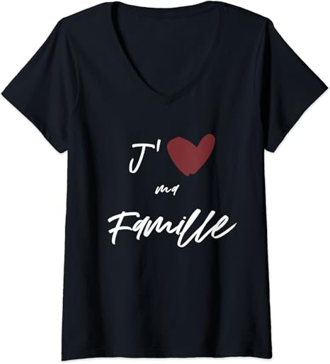 Tee Shirt J'aime Ma Maitresse Leclerc Amazon.com: Womens J'aime Ma Famille Gift Men Women Kids Son Daughter V